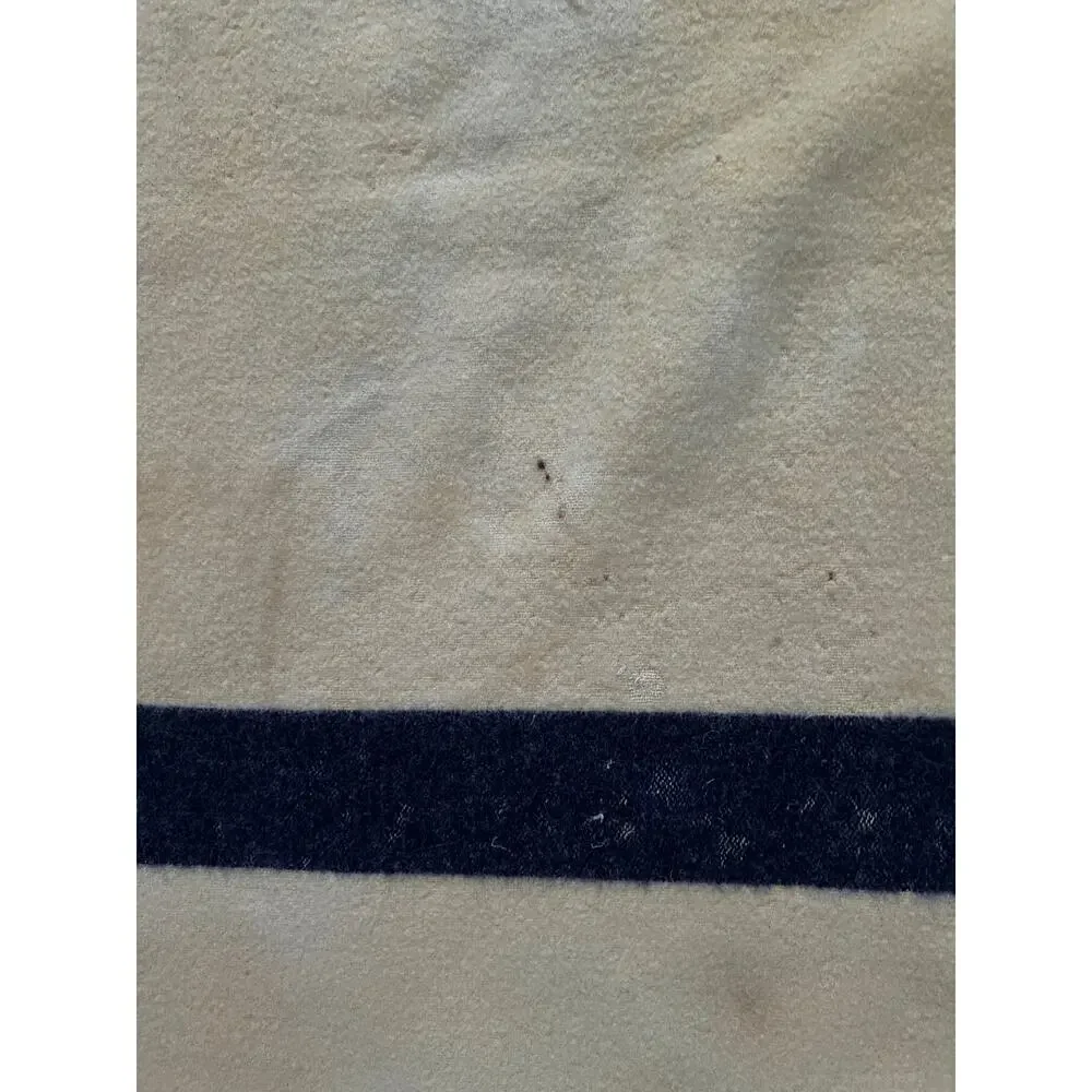 Vintage Militaria - Naval Military Issue Wool Blanket – WWII US Navy Blue Stripe